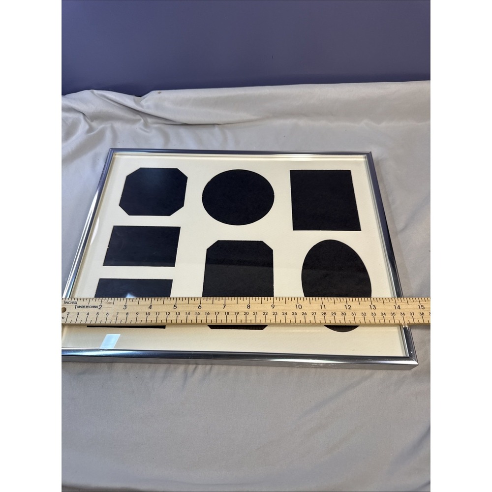 Vintage Silver Chrome Multi-Opening Collage Picture Frame with 7-Window Mat - Picture 9 of 12
